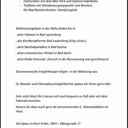 Sued - West Harz Mit Sauna E-bikes Vorhanden! Apartamento *